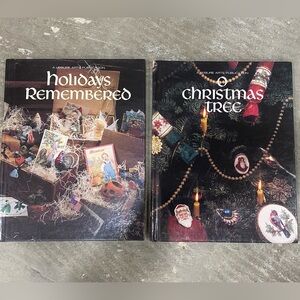 Lot of 2 Leisure Arts Holiday cross stitch pattern books. Hard cover.